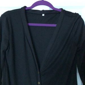Black Cotton Cardigan